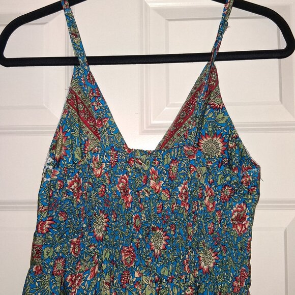 Boho Floral Maxi Dress – Made in India – Art Silk Blend – Size M/L (Adjustable F - Picture 4 of 5